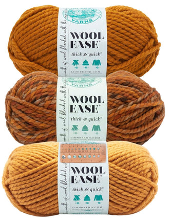 Lion Brand Yarn - Wool-Ease Thick & Quick - 3 Skein Assortment (Autumn)