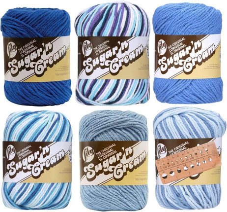 Lily Sugar 'n Cream Yarn - 100% Cotton - Assortment (Blueberry)
