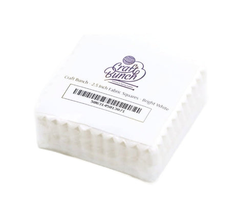 Threadsmith - 2.5 inch Mini Charm Pack - 84 Precut Cotton Fabric Squares (White)