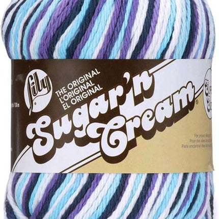 Lily Sugar 'n Cream Yarn - 100% Cotton - Assortment (Blueberry)