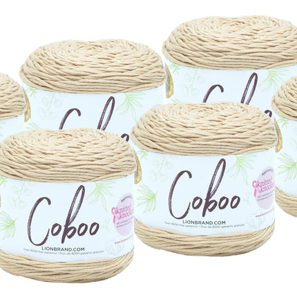 Lion Brand Yarn - Coboo -6 Pack with Pattern Cards (Olive)