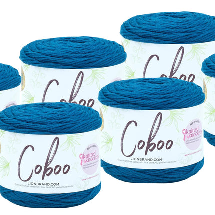 Lion Brand Yarn - Coboo -6 Pack with Pattern Cards (Olive)