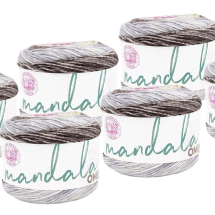 Lion Brand Yarn -Mandala Ombre - 6 Pack with Needle Gauge