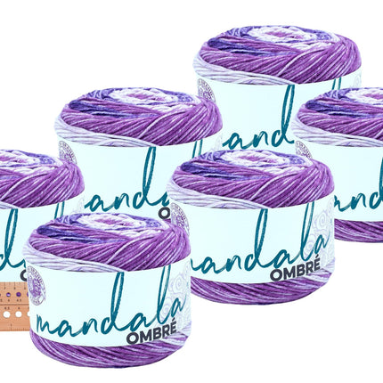 Lion Brand Yarn -Mandala Ombre - 6 Pack with Needle Gauge