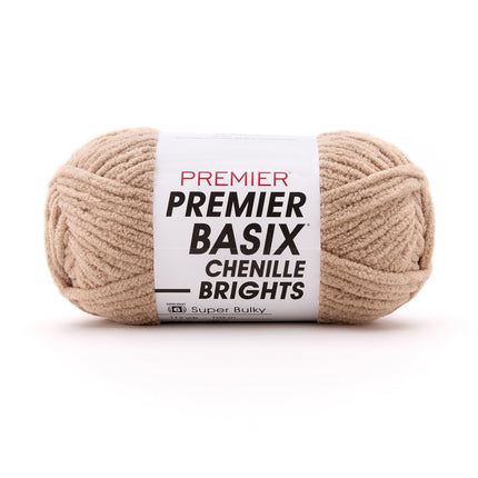 Premier Yarns Basix Chenille Brights Super-Bulky 3-Pack with Tapestry Needles, 100% Polyester #6 Weight Skeins for Crochet and Knitting Blankets, 336 Yds