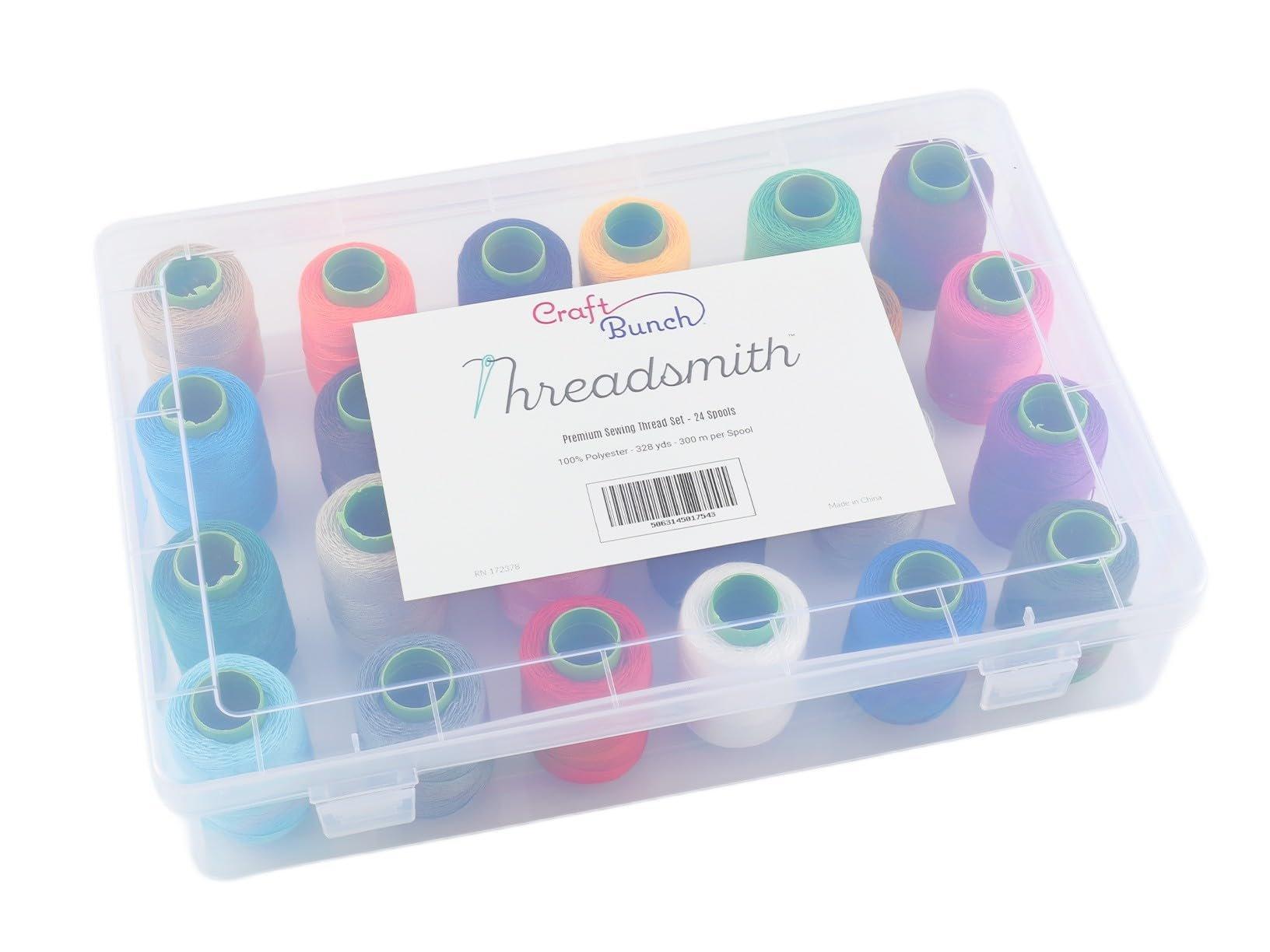 Threadsmith Premium Sewing Thread Set with Large Reusable Storage Box ...