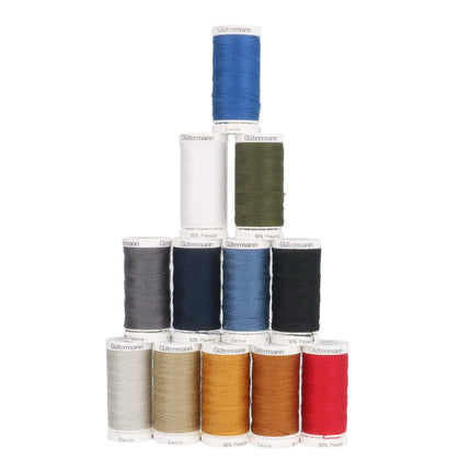 Gutermann Thread Set: Denim: 12 x 100m: Assorted Shades