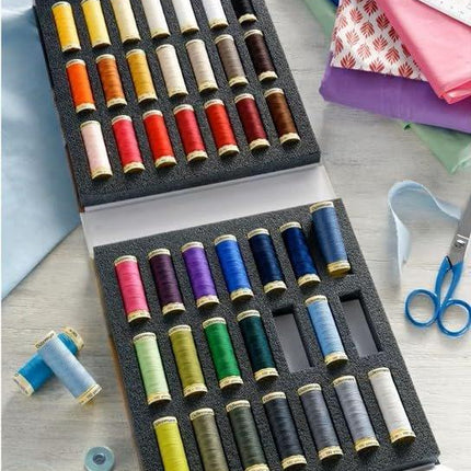 Gutermann Sew-All Polyester Sewing Thread Set – 42 Spools, 100m Each – Thread Set in Organizer Case