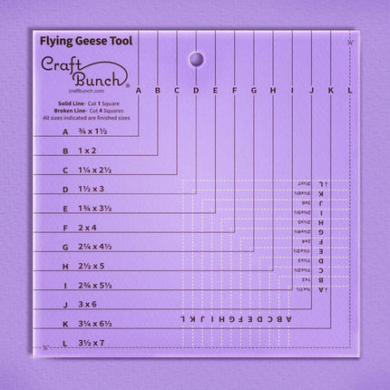 Craft Bunch - Non-Slip Flying Geese Tool Quilting Ruler Template - 8.5" x 8.5"