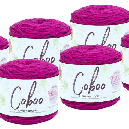Lion Brand Yarn - Coboo -6 Pack with Pattern Cards