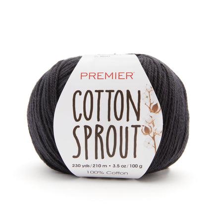 Premier Yarns Cotton Sprout DK Light 3-Pack with Gauge Tool, 100% Un-Mercerized Cotton #3 Weight Skeins for Crochet and Knitting, 690 Yds (Parent)