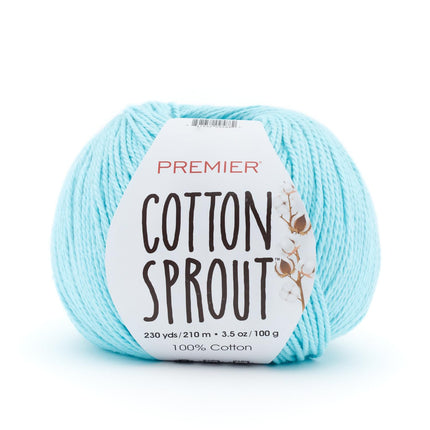Premier Yarns Cotton Sprout DK Light 3-Pack with Gauge Tool, 100% Un-Mercerized Cotton #3 Weight Skeins for Crochet and Knitting, 690 Yds (Parent)