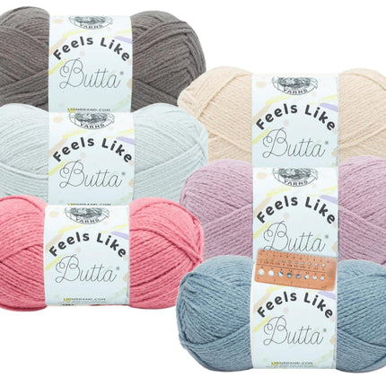 Lion Brand Yarn - Feels Like Butta - 6 Skein Assortment (Flower Orchard)