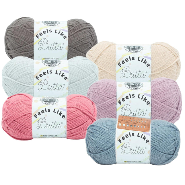 Lion Brand Yarn - Feels Like Butta - 6 Skein Assortment (Flower Orchard)
