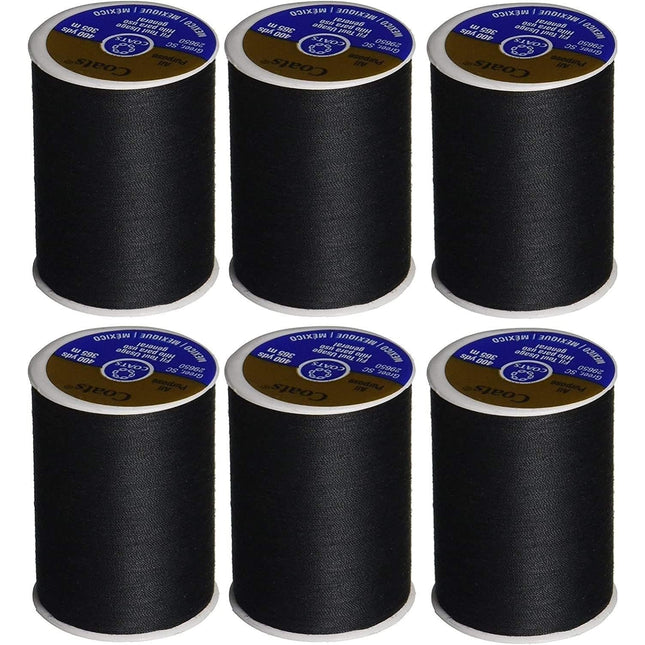 Coats & Clark Dual Duty All Purpose Thread 400 Yards Black 230-2 (6-Pack)