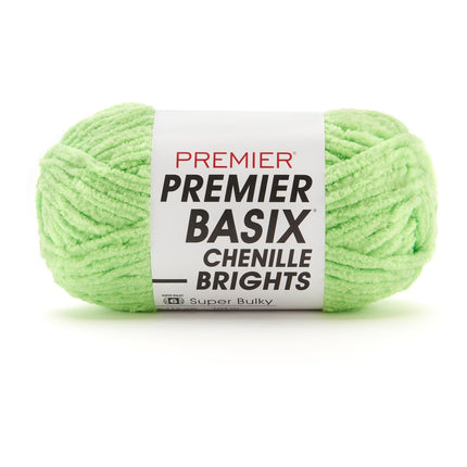 Premier Yarns Basix Chenille Brights Super-Bulky 3-Pack with Tapestry Needles, 100% Polyester #6 Weight Skeins for Crochet and Knitting Blankets, 336 Yds