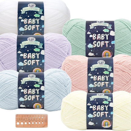 Lion Brand Yarn - Baby Soft - 6 Skein Assortment (Pastels)