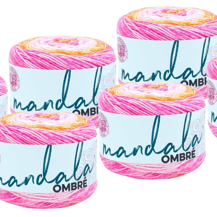 Lion Brand Yarn -Mandala Ombre - 6 Pack with Needle Gauge