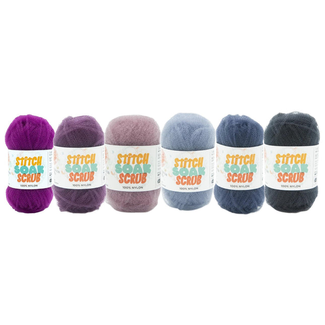 Lion Brand Yarn - Stitch Soak Scrub - 6 Color Assortment (Vineyard)