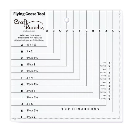 Craft Bunch - Non-Slip Flying Geese Tool Quilting Ruler Template - 8.5" x 8.5"