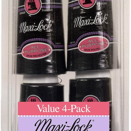 American & Efird Maxi Lock All Purpose Value Pack, Black