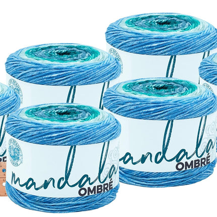 Lion Brand Yarn -Mandala Ombre - 6 Pack with Needle Gauge