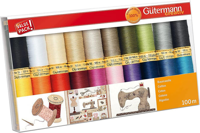 Gutermann 734521-2 Thread Set Natural Cotton 50 100m x 10 reels