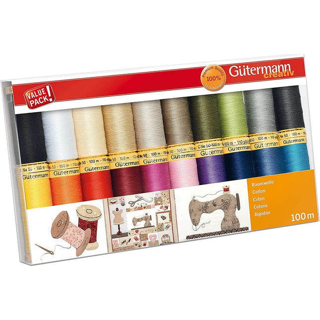 Gutermann 734521-2 Thread Set Natural Cotton 50 100m x 10 reels