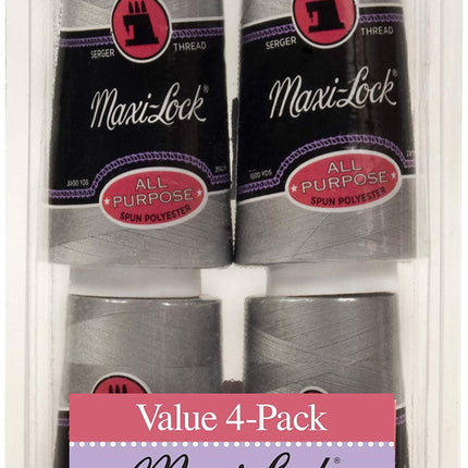 American & Efird 524 Maxi-Lock All Purpose Value Thread Spool Pack, Onе Paсk, Light Grey, 4 Ounce