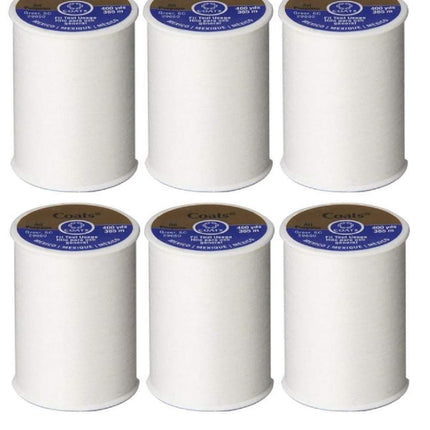 Coats & Clark Dual Duty All Purpose Thread 400 Yards White 230-1 (6-Pack)