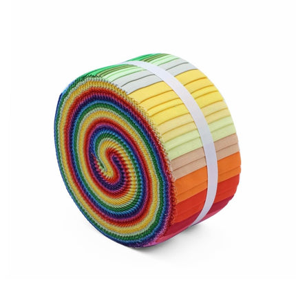 Threadsmith Jelly Roll Fabric Strips – 40 Precut Strips, 2.5" x 44" – 100% Premium U.S. Cotton – 20 Bold Colors – Quilting & Sewing Precuts for DIY Crafts & Patchwork