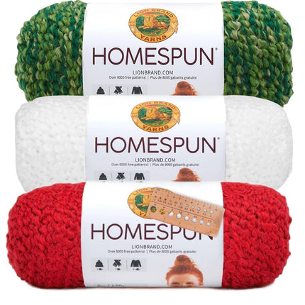 Lion Brand Yarn - Homespun - 3 Pack Assortment (Holiday)