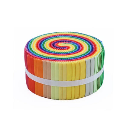 Threadsmith Jelly Roll Fabric Strips – 40 Precut Strips, 2.5" x 44" – 100% Premium U.S. Cotton – 20 Bold Colors – Quilting & Sewing Precuts for DIY Crafts & Patchwork