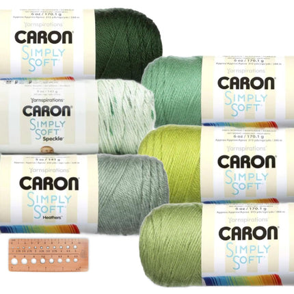 Caron Simply Soft Yarn Assortment (Greenery)