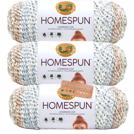 Lion Brand Yarn - Homespun - 3 Pack with Pattern Cards in Color