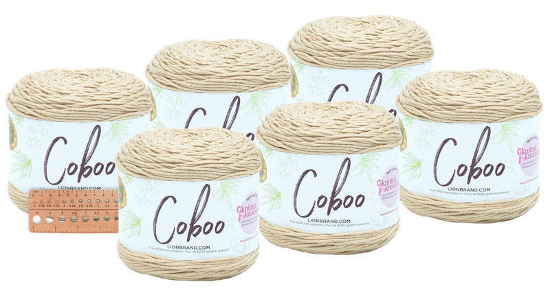 Lion Brand Yarn - Coboo -6 Pack with Pattern Cards