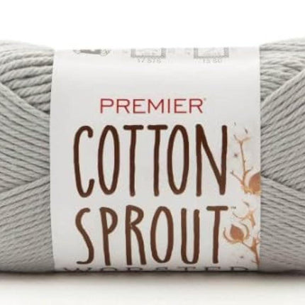 Premier Yarns Cotton Sprout Worsted Medium 3-Pack with Gauge Tool, 100% Natural Cotton #4 Weight Skeins for Crochet Dishcloths and Blankets, 540 Yds (Parent)