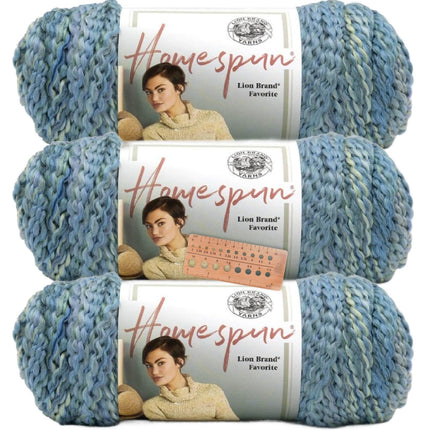 Lion Brand Yarn - Homespun - 3 Pack with Pattern Cards in Color