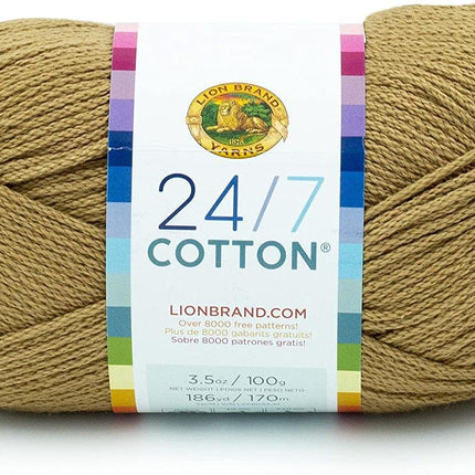 Lion Brand Yarn - 24/7 Cotton - Six Skein Assortment (Olive Tree)