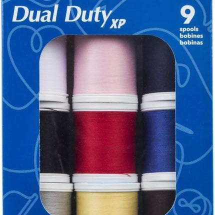 Coats & Clark Dual Duty XP Thread Set – 9 Spools, 125 Yards Each – All-Purpose Polyester Thread for Sewing Machines and Hand Stitching – Assorted Colors