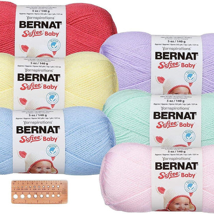 Bernat Softee Baby Yarn - 6 Color Assortment (Mix 1)