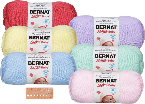 Bernat Softee Baby Yarn - 6 Color Assortment (Mix 1)