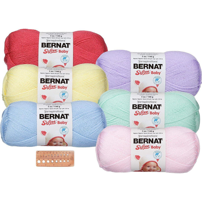 Bernat Softee Baby Yarn - 6 Color Assortment (Mix 1)