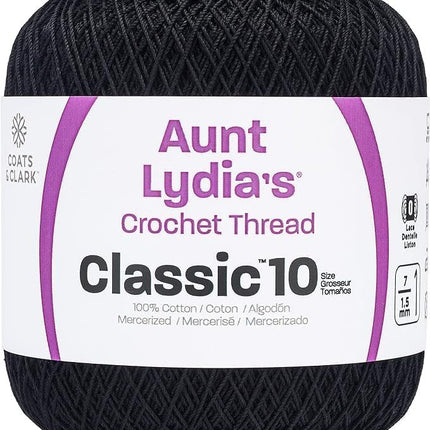 Coats & Clark Aunt Lydia's Crochet Thread Cotton Classic 10-6 Skein Assortment (Monochrome)