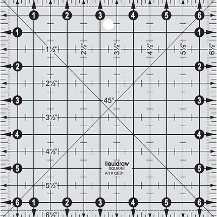 Craft Bunch - 5 Non-Slip Square Quilt Template Rulers - 2.5", 3.5", 4.5", 5.5", 6.5"