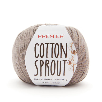 Premier Yarns Cotton Sprout DK Light 3-Pack with Gauge Tool, 100% Un-Mercerized Cotton #3 Weight Skeins for Crochet and Knitting, 690 Yds (Parent)