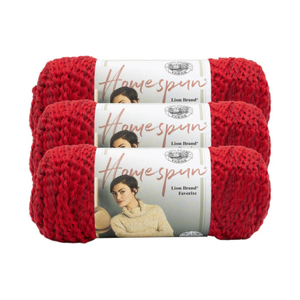 Lion Brand Yarn Homespun Yarn, Soft Bulky Yarn for Knitting, Crocheting, and Crafting, 3 Pack, Lagoon