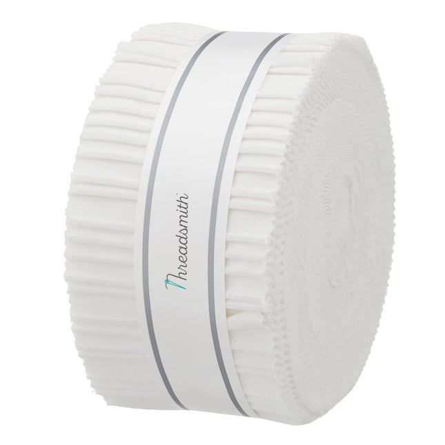 Threadsmith - Jelly Roll - 40 Strips 2.5x44 inches 100% Cotton (White)