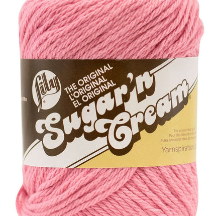 Variety Assortment Lily Sugar 'n Cream Yarn Bundle 100% Cotton Worsted #4 Weight Solids & Ombres with Needle Gauge (Mix 241)