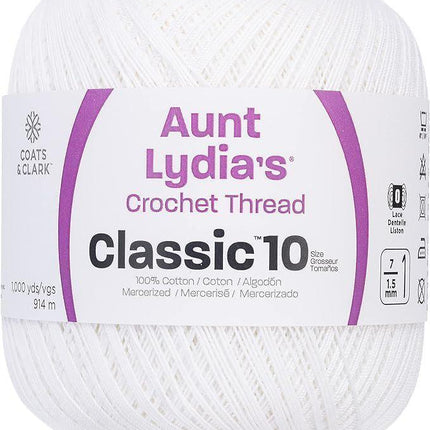 Coats & Clark Aunt Lydia's Crochet Thread Cotton Classic 10-6 Skein Assortment (Monochrome)